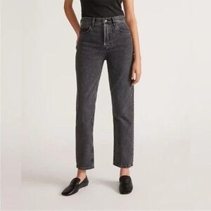 EVERLANE The Original Cheeky Straight Jeans Washed Charcoal Womens 30 Short